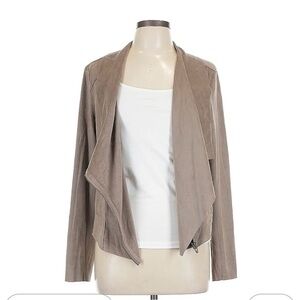 Blank NYC Taupe Draped Open Front Jacket